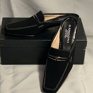 Rangoni Elegant Black Slip-On Loafers